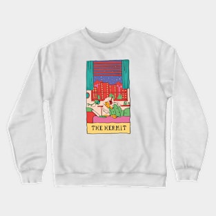 Cute Loner Girl Illustration // Hermit Homebody Introvert Girl Crewneck Sweatshirt